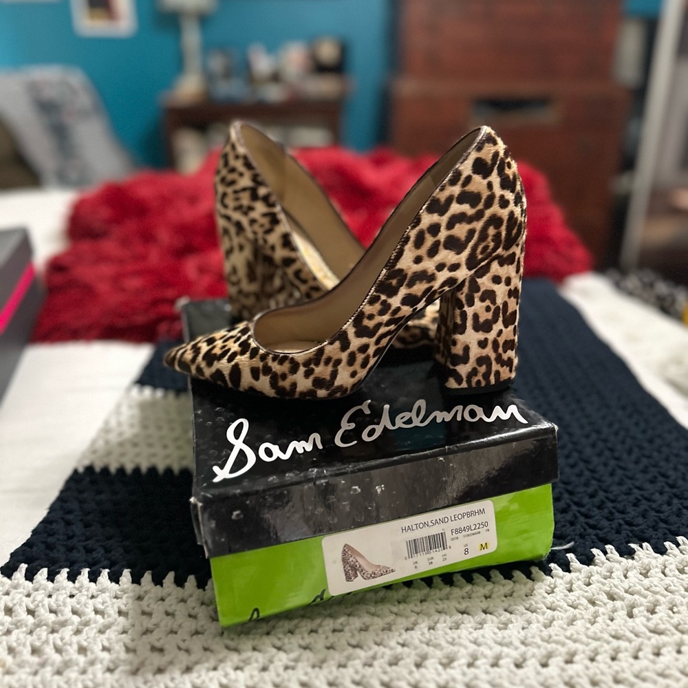Sam Edelman Halston Pump. Size 8M. Leopard print. Good used condition.